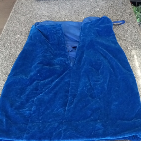 Blue velour strappless - Picture 5 of 8
